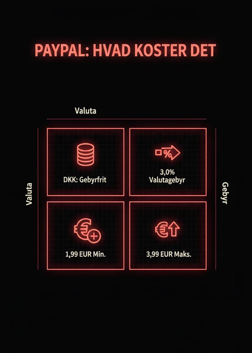 Oversigt over PayPal-logo og sikkerhedsfunktioner på et online casino uden dansk licens.